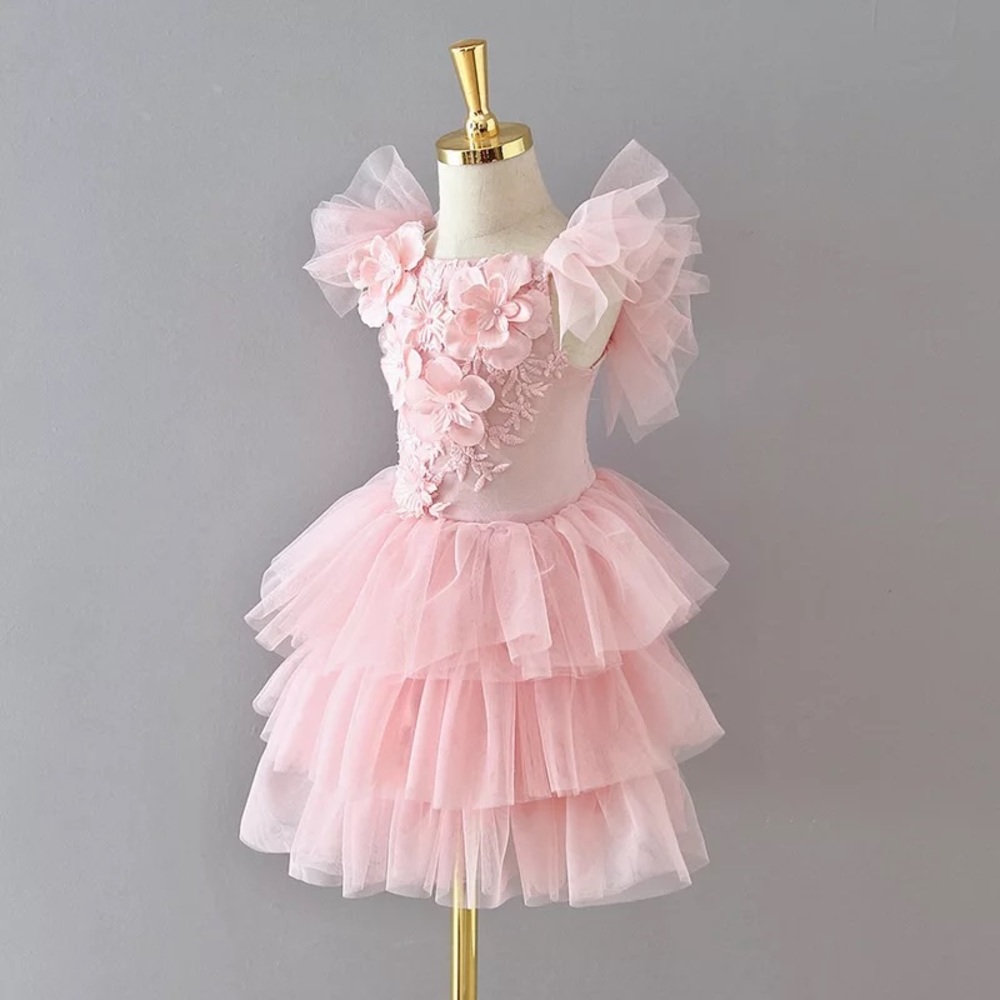Pink Formal Tulle Dress fir Girls